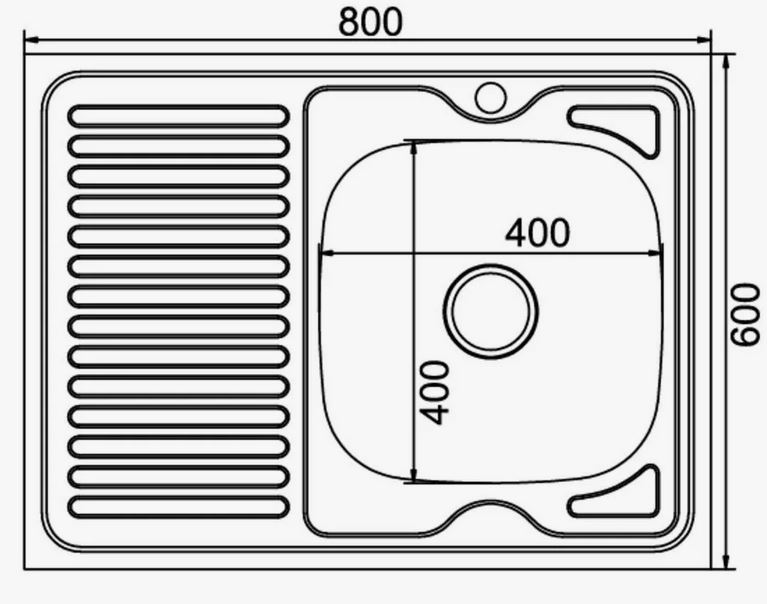 ZERIX мойка Z8060R-08-180E (SATIN) НАКЛАДНАЯ \ с сифоном (10шт/ящ) - Изображение №2