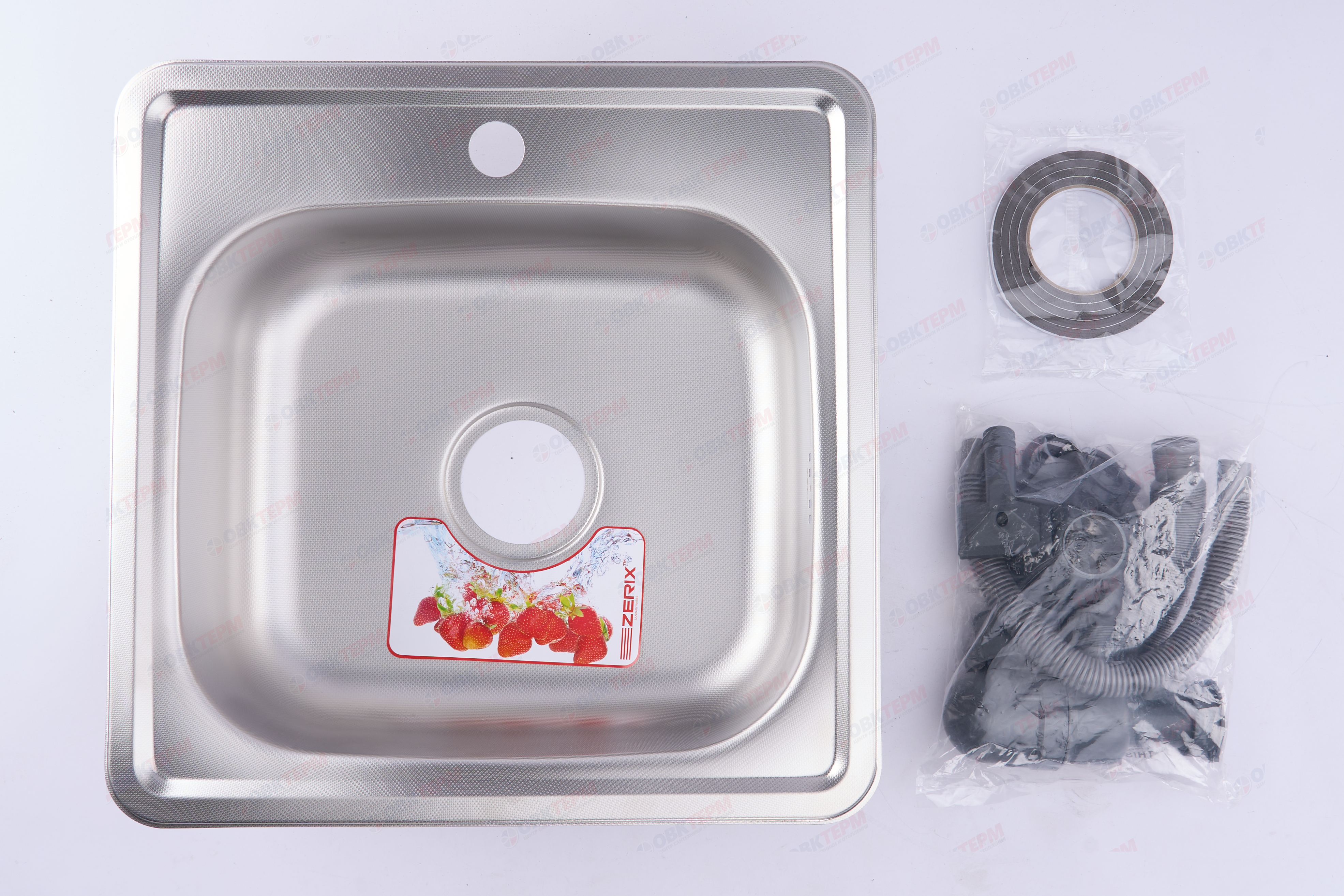 ZERIX мойка Z4848-06-160D (decor) ВРЕЗНАЯ /сифон (10шт/ящ) - миниатюра №8