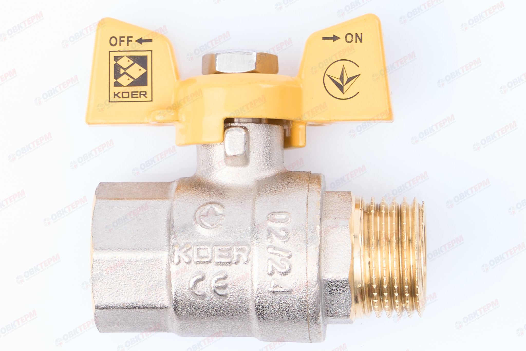 Кран шаровый    KOER/NOLF  ГАЗ     1/2" ВН   бабочка   усиленный  (96/24 шт) - Изображение №2