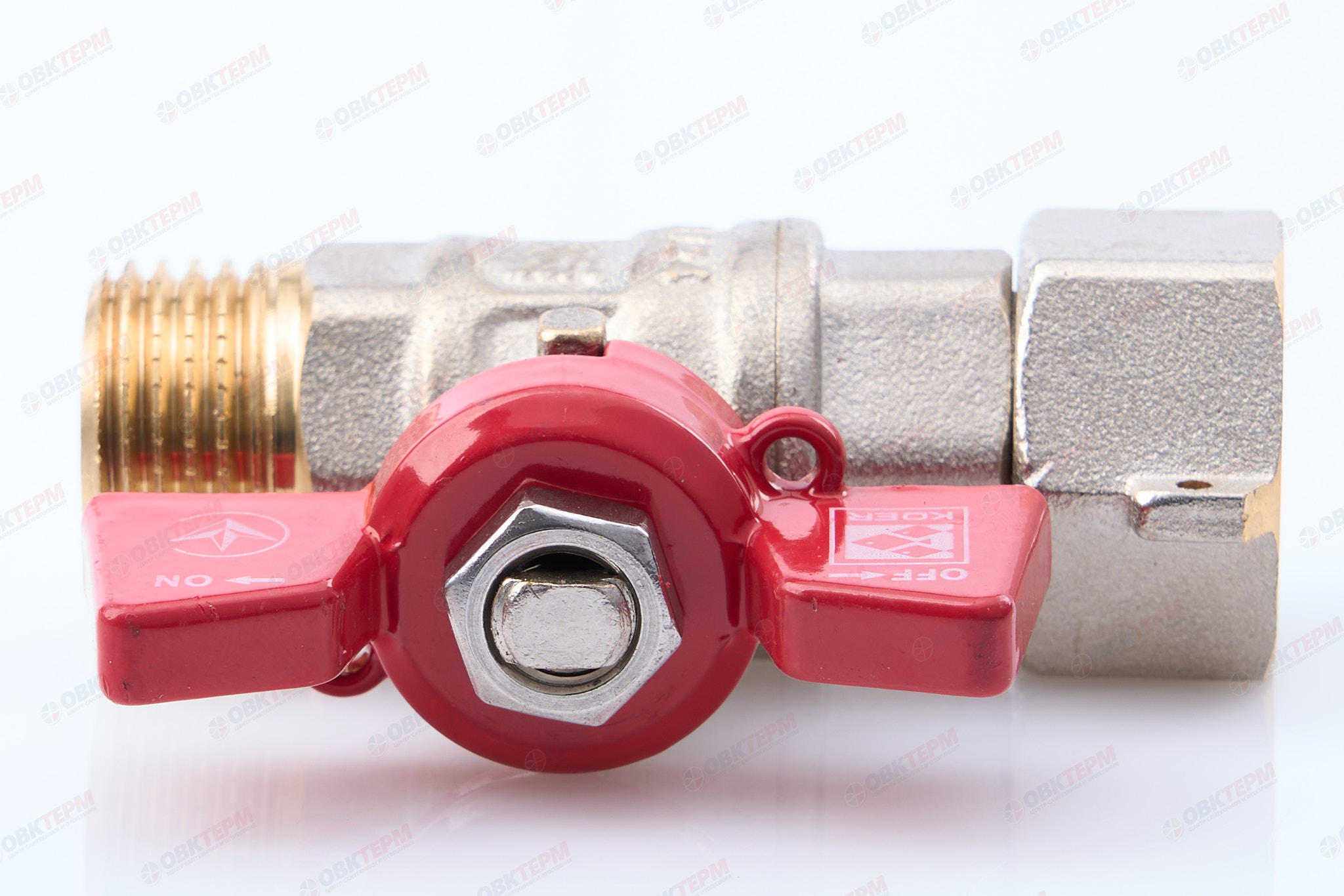 Кран шаровый    ВОДА KOER     1/2" ВН   бабочка  с НВ СНГ  (80/20 шт) - Изображение №5