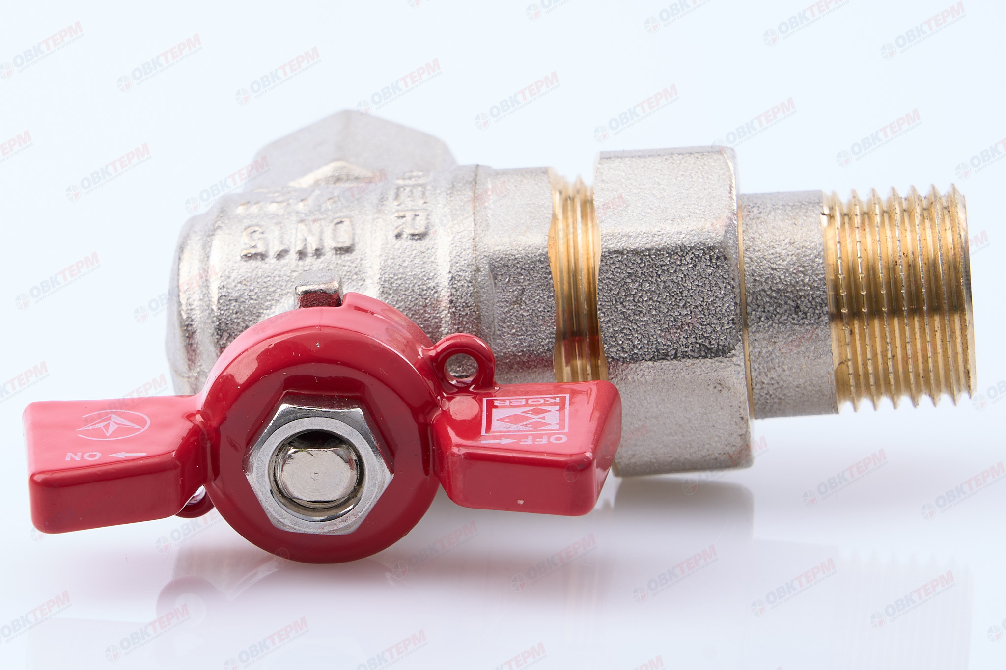 Кран шаровый с американкой УГЛОВОЙ   KOER/NOLF     1/2"   бабочка   усиленный  (56/14) - миниатюра №5