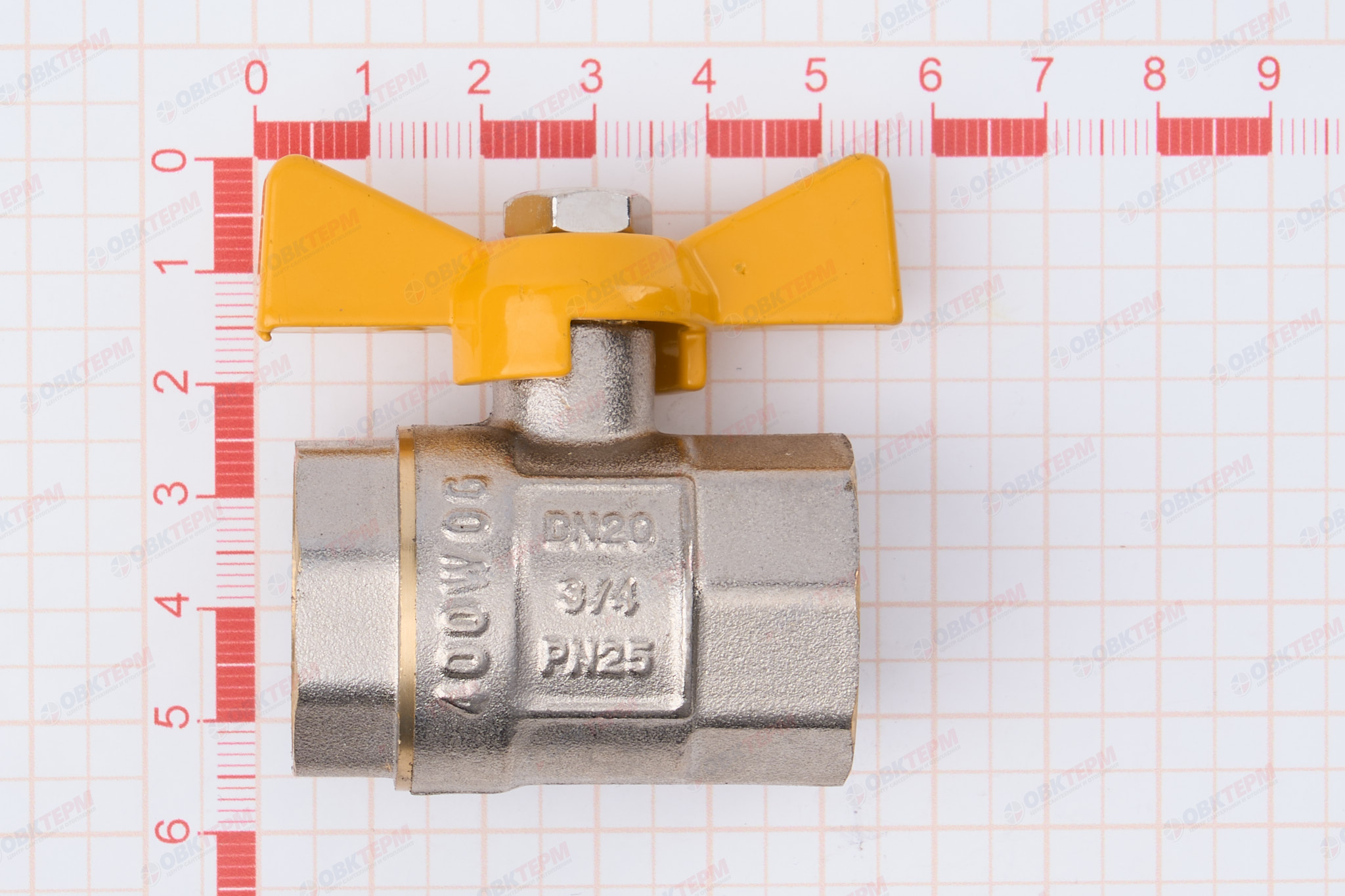 Кран шаровый     ТСМ      3/4" ВВ  бабочка  ГАЗОВЫЙ      (160/16) - миниатюра №6