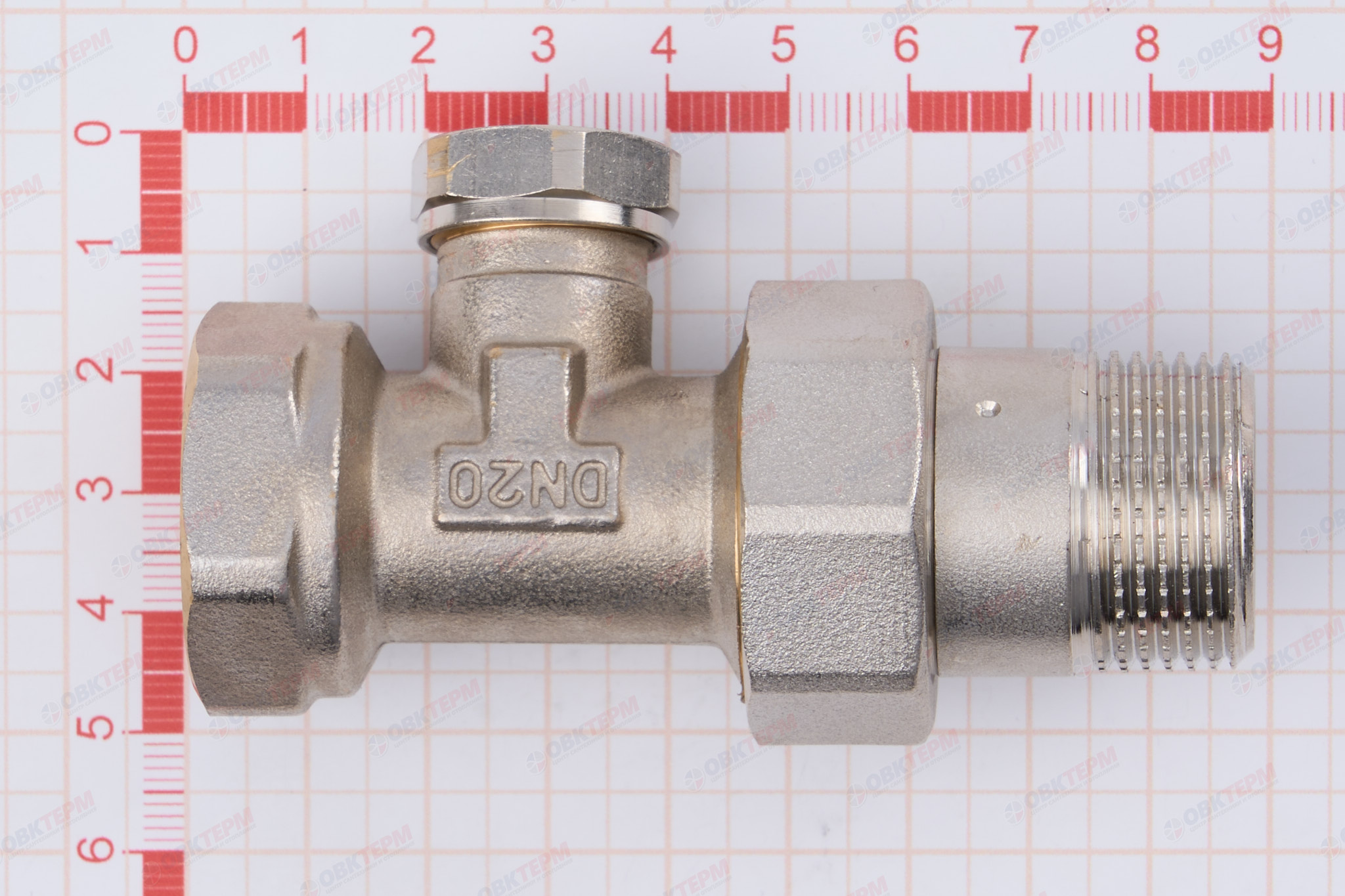 Кран рад.      Valtec Клапан настроечный  для радиатора прямой 3/4"      (80ящ/10) - миниатюра №7