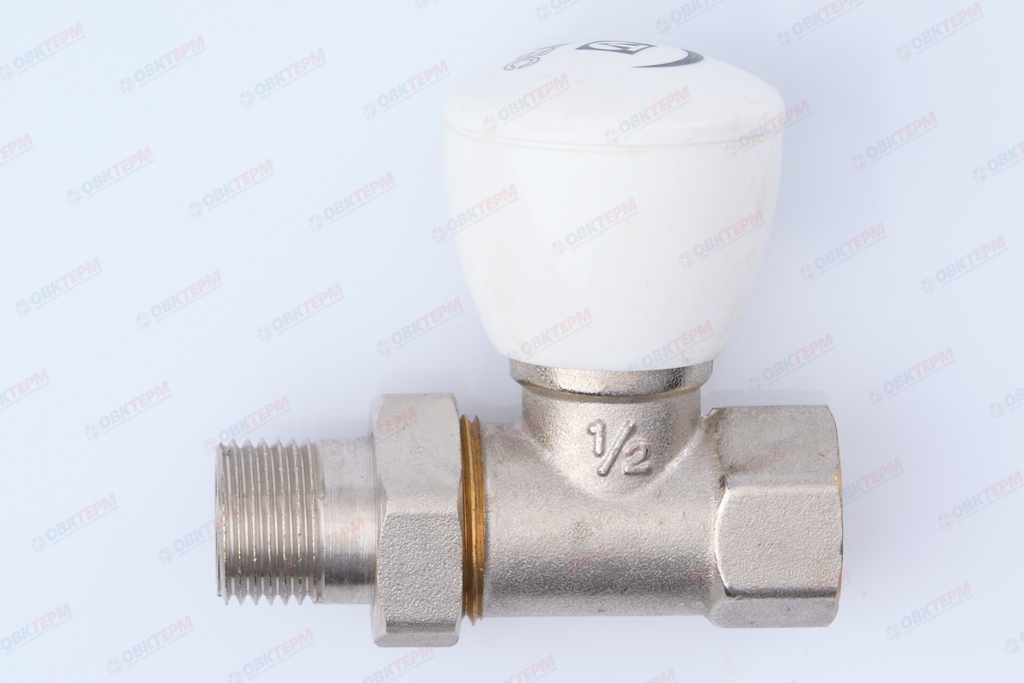 Кран рад.      Valtec Клапан ручной  для радиатора прямой 1/2" (верх) - Изображение №1