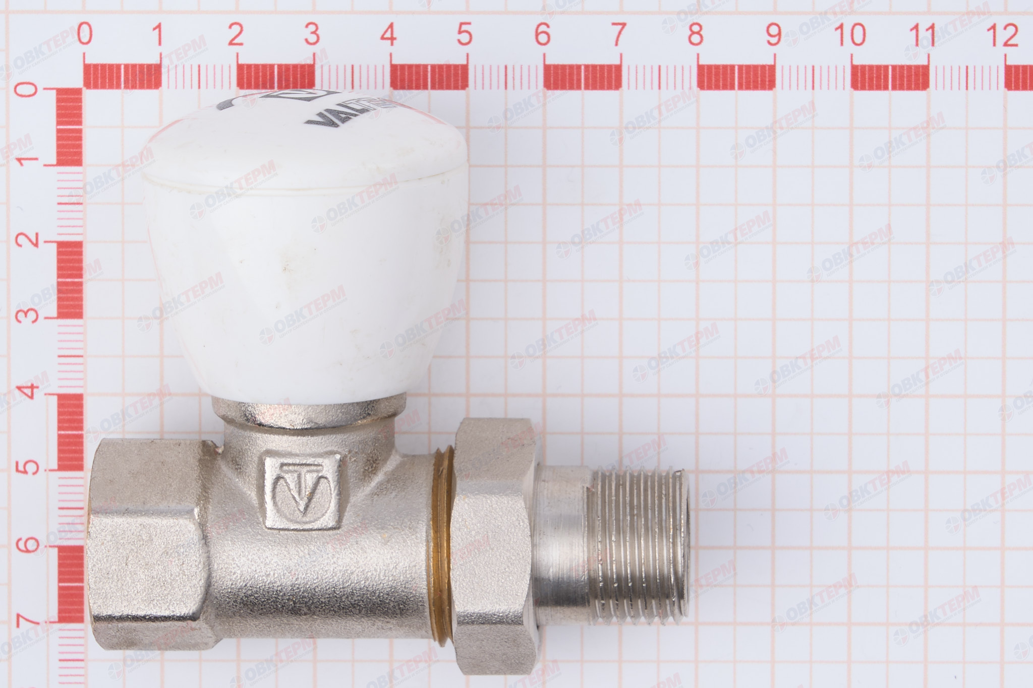 Кран рад.      Valtec Клапан ручной  для радиатора прямой 1/2" (верх) - миниатюра №7