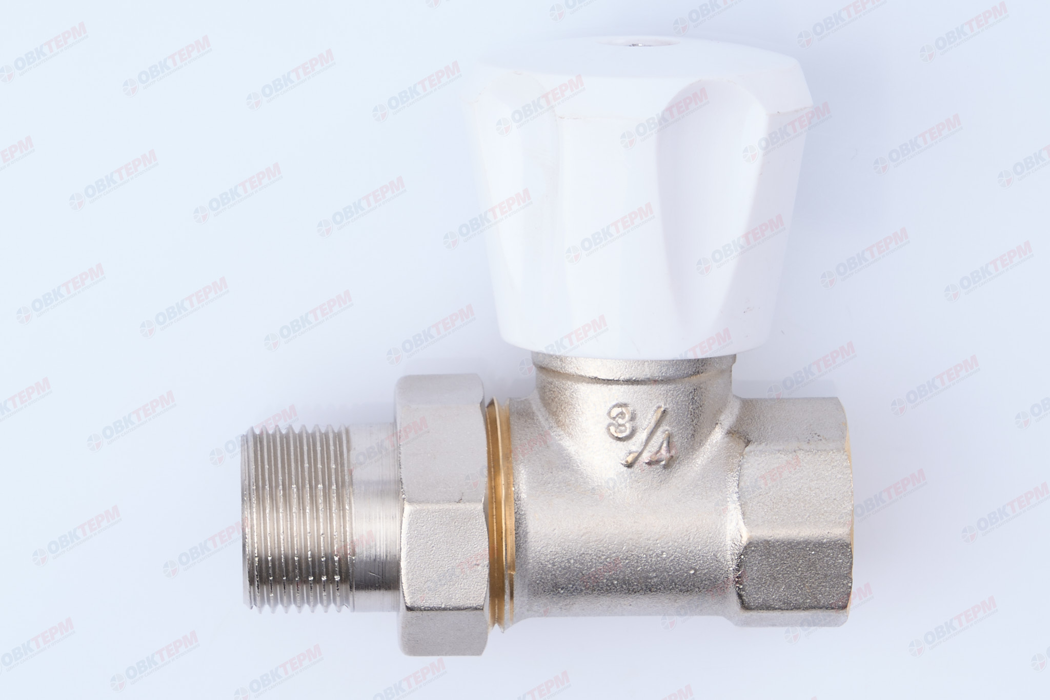 Кран рад.      Valtec Клапан ручной  для радиатора прямой 3/4"  (компактный)             (56ящ/7) - Изображение №1