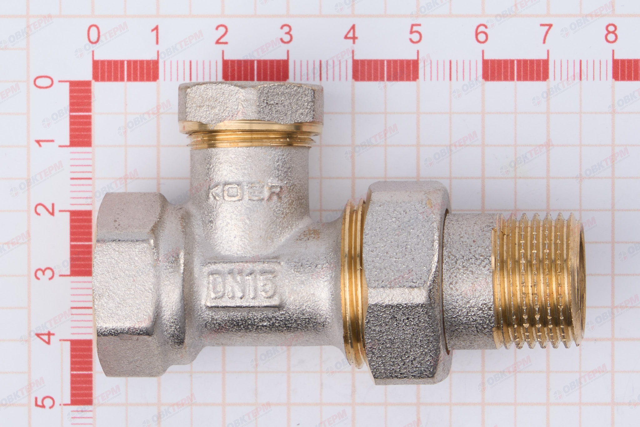 Кран рад.   KOER    нижний прямой 1/2"  усиленный KR.904   (80/20 шт) - миниатюра №6