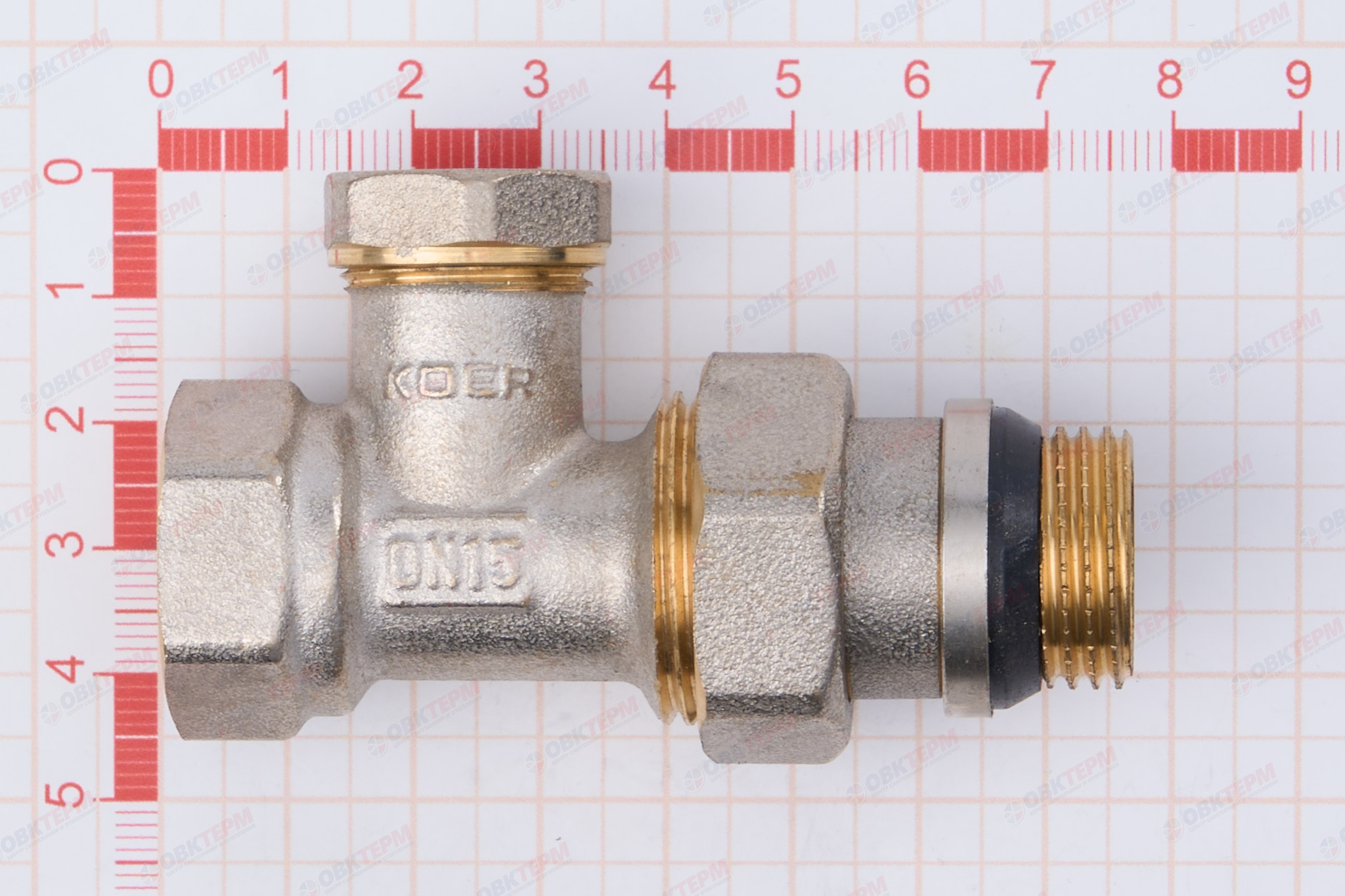 Кран рад.   KOER  нижний прямой 1/2"  усиленный (антипротечка)    (80/20 шт) - миниатюра №6