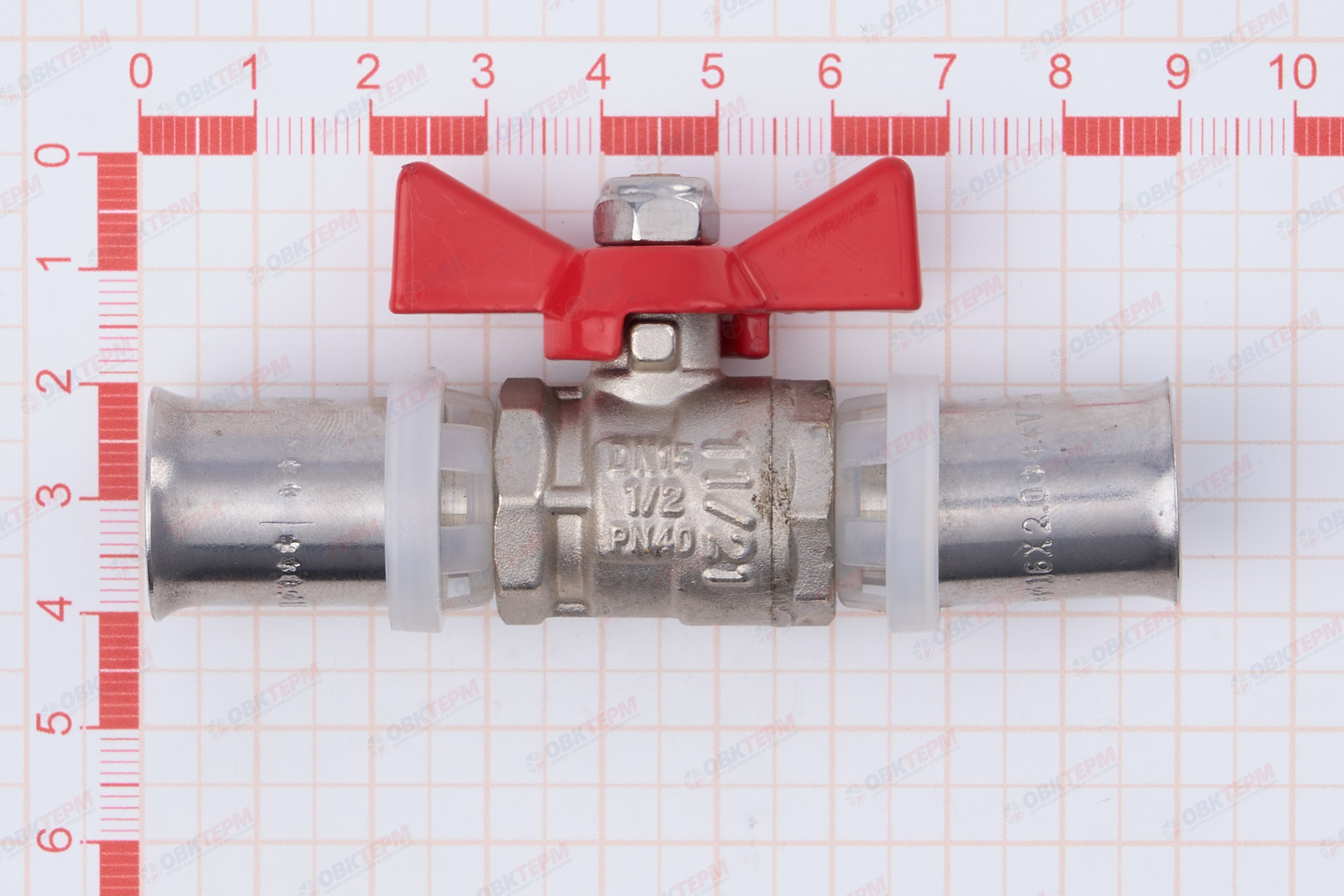 Кран шаровый        Valtec       под пресс, рукоятка бабочка 16      (12уп/192ящ)) - Изображение №5