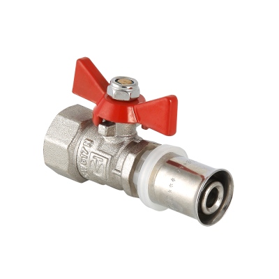 Кран шаровый        Valtec       под пресс, рукоятка бабочка 16*1/2 В  (12уп/192ящ) - Изображение №1