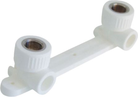 Планка монтажная в сборе 25 * 1/2"в    БЕЛАЯ PP-R    (KALDE)     (48) - Изображение №1