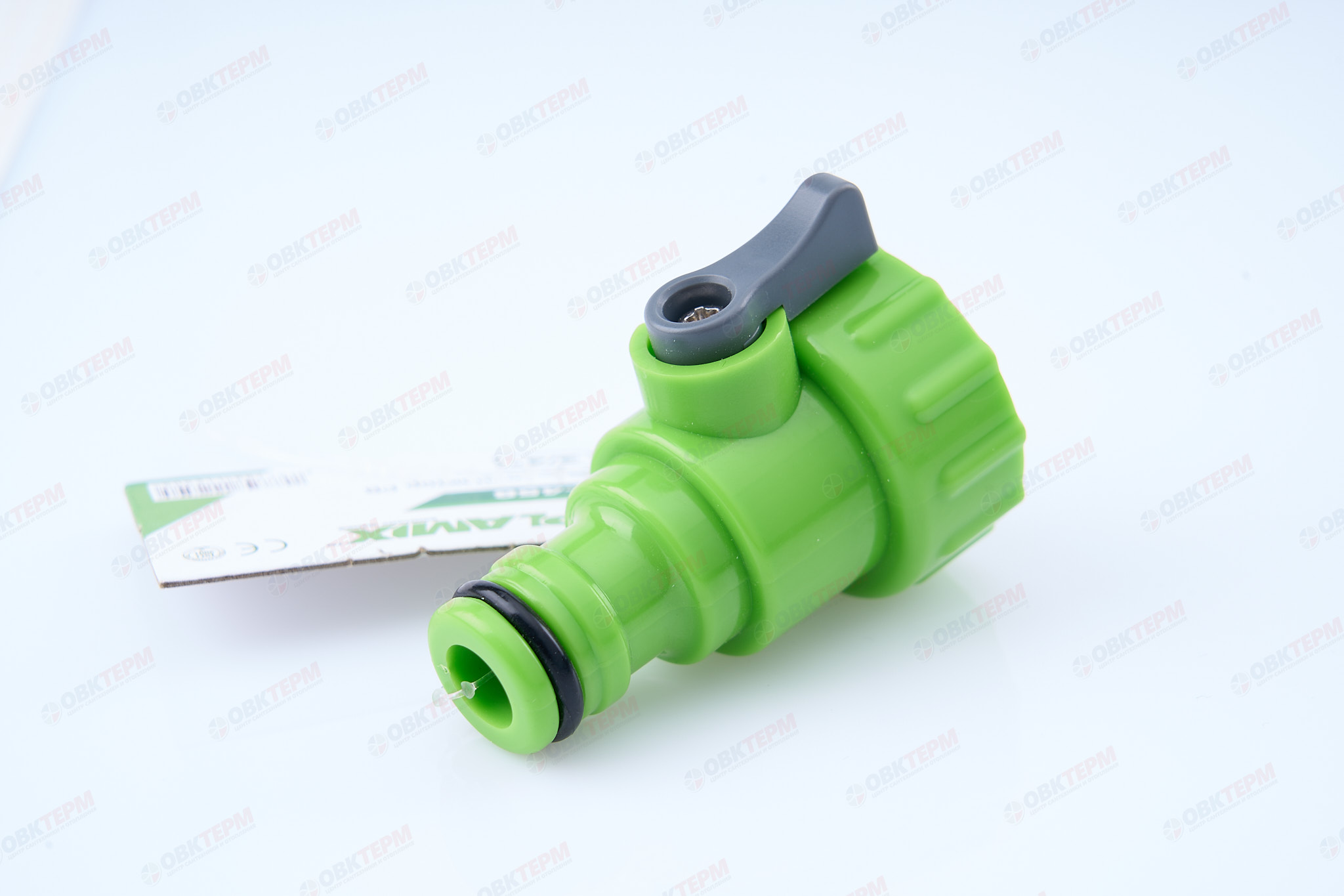 Адаптер-кран запорный 3/4" РВ (ABS, PP) (240/60 шт)  PLAMIX/CRAB PL-458 - Изображение №1
