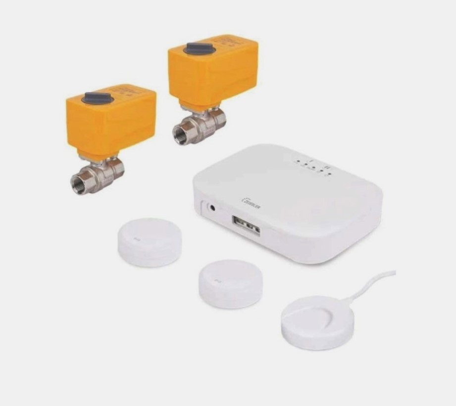 ZEISSLER Защита от затопления TUYA  1/2" (модуль управления - 1 шт, 2 беспр. датчика, 1 пров.  (4/1) - Изображение №1