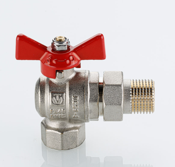 Кран шаровый с американкой      Valtec     1/2"  ВН угловой BASE ГОСТ (12/48/) - Изображение №1