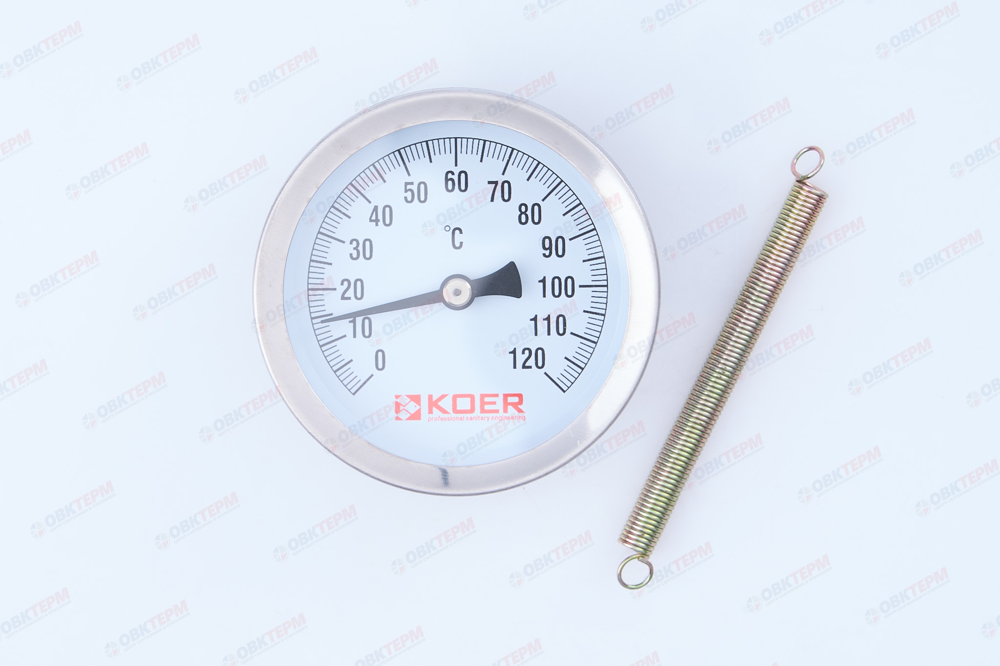 Термометр накладной с пружиной KOER (D=63,120 град)  KT.672A - Изображение №1