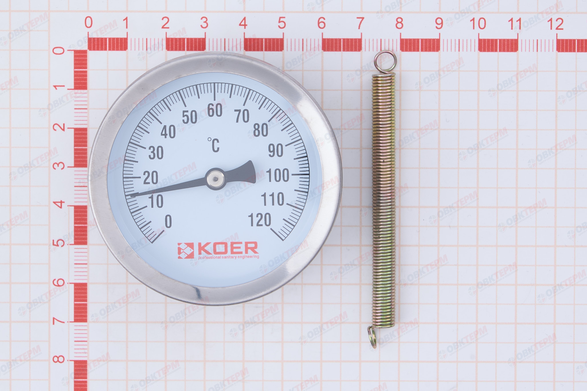 Термометр накладной с пружиной KOER (D=63,120 град)  KT.672A - Изображение №3