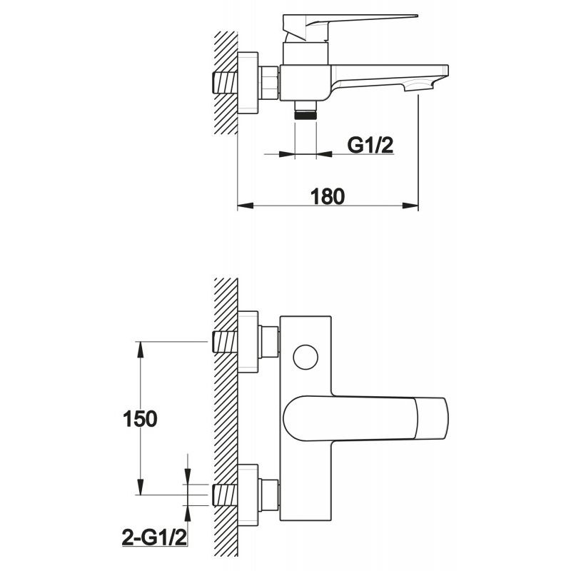Смеситель д/ванны корот. MIXXUS COLORADO 009 EURO Ø35  (10 шт/ящ) - миниатюра №2