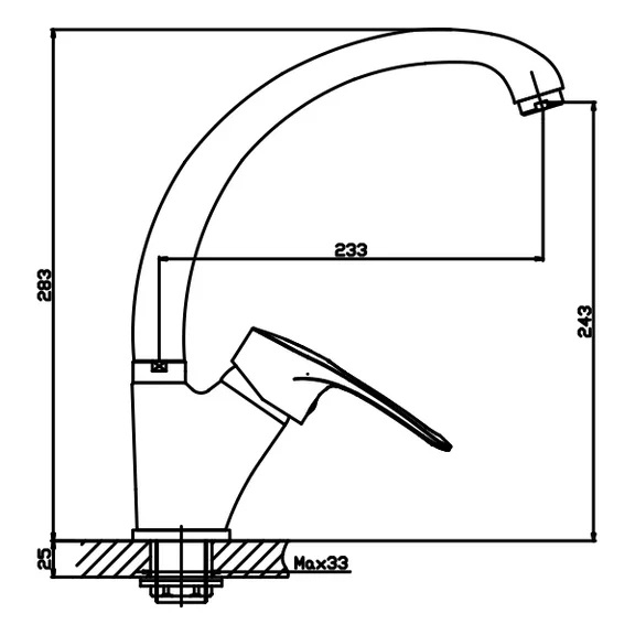 Смеситель д/кухни MIXXUS HANSBERG 777    SATIN   Ø40 ГАЙКА (10 шт/ящ) - миниатюра №2