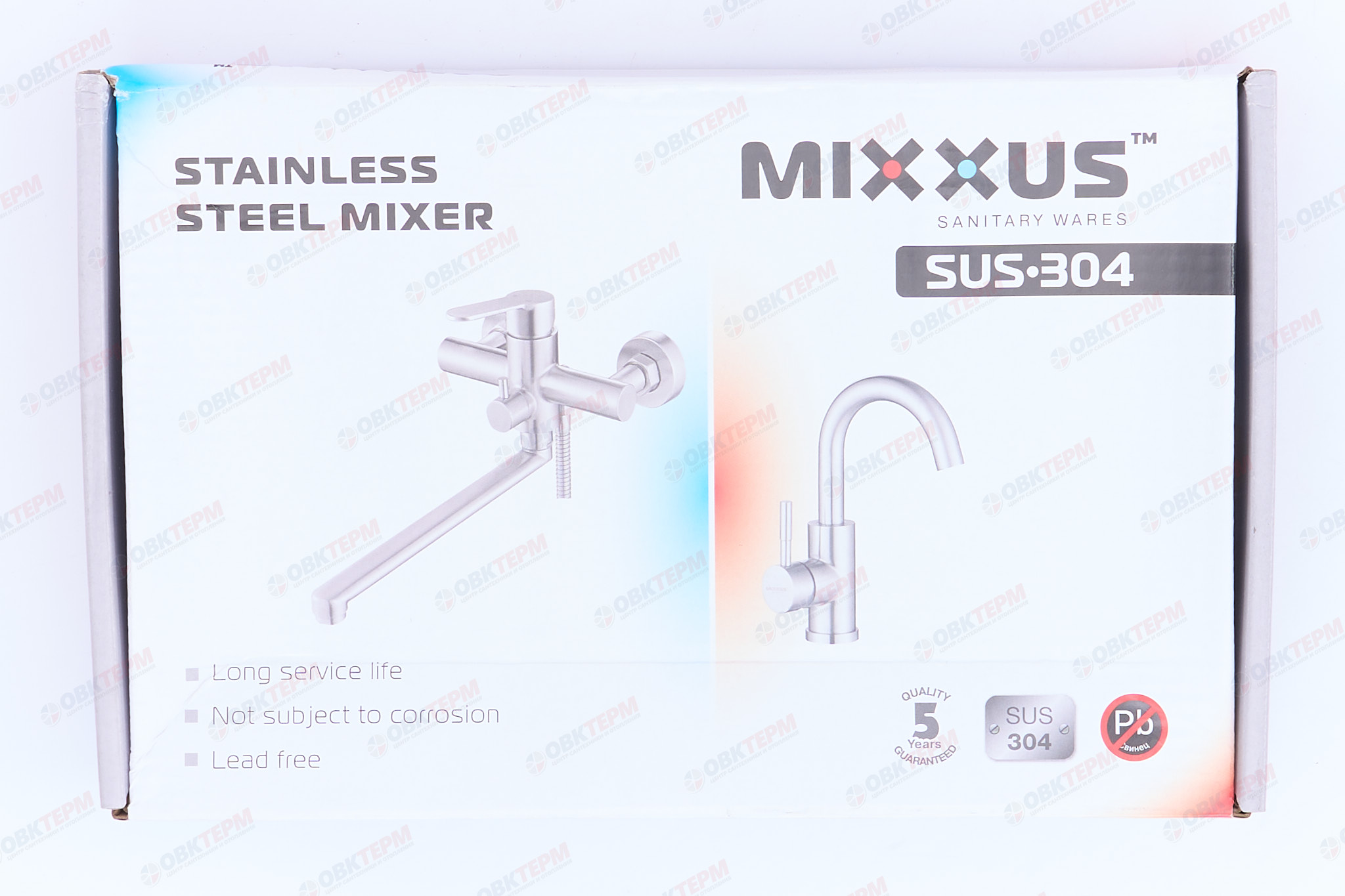 Смеситель д/умывальника нерж/сталь MIXXUS KUB 001 Ø40 (20 шт/ящ) - миниатюра №6