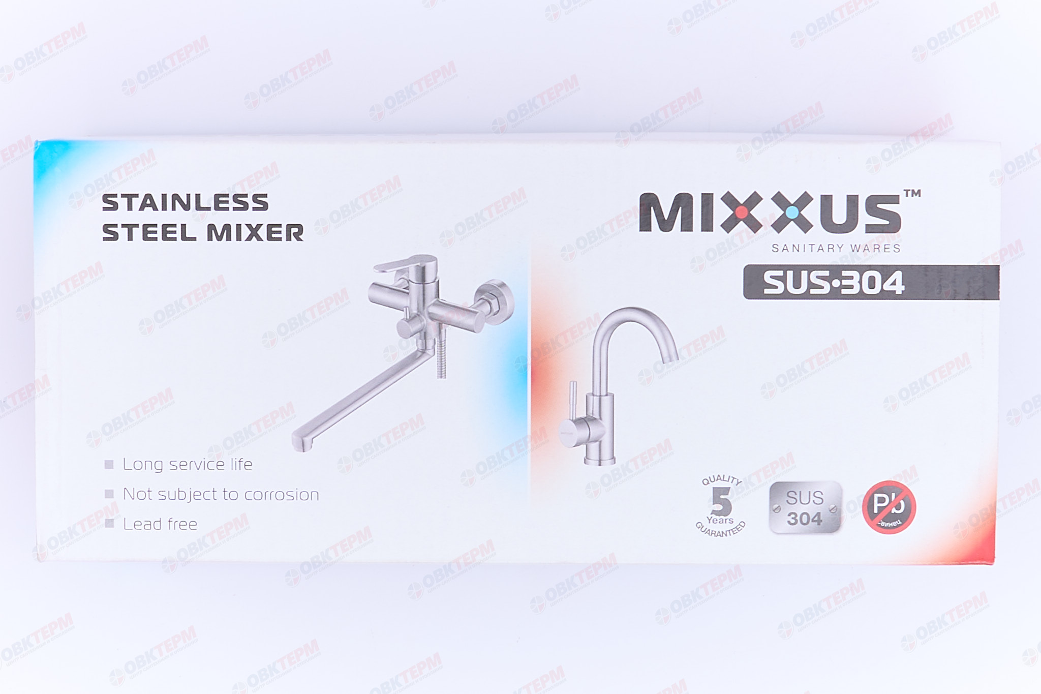 Смеситель д/душ.кабины нерж/сталь MIXXUS KUB 003 Ø40 (20 шт/ящ) - Изображение №5