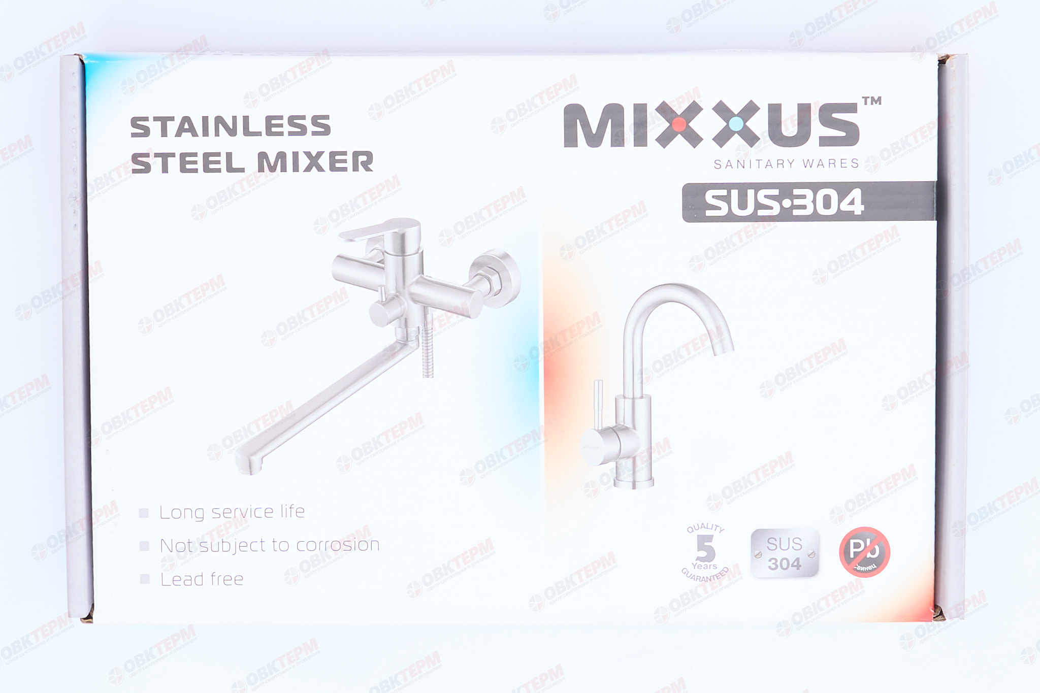 Смеситель моно из нерж стали MIXXUS MONO-02 SUS304 картриджØ25 (40 шт/ящ) 2шт./уп. - миниатюра №9