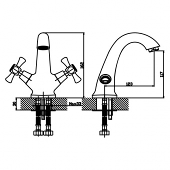 Смеситель д/умывальника MIXXUS SMES 161 буксовый (10шт/ящ) - миниатюра №2