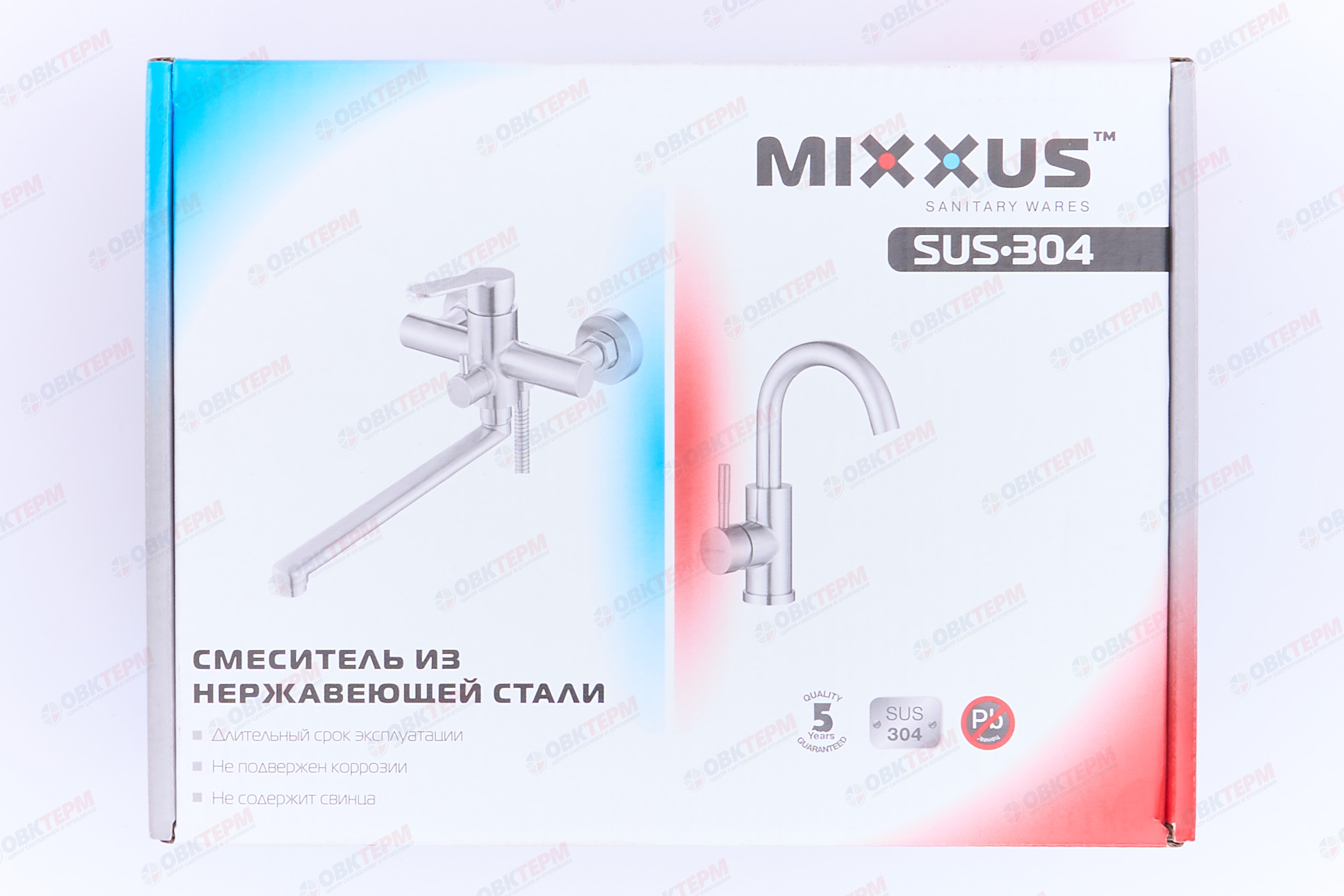 Смеситель д/душ.кабины нерж/сталь MIXXUS SUS 003 Ø40 (20 шт/ящ) - миниатюра №6