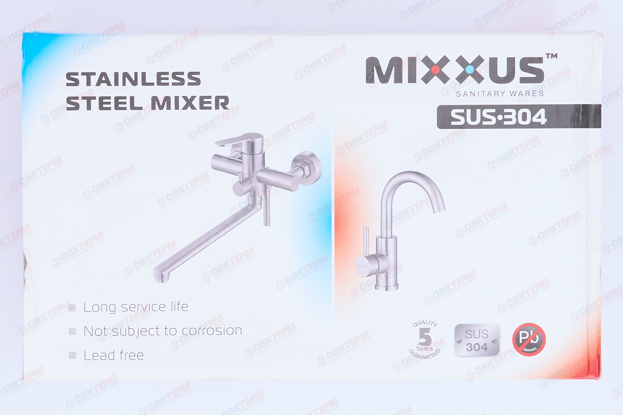 Смеситель д/ванны корот. нерж/сталь MIXXUS SUS 009 (EURO) Ø40  (20 шт/ящ) - миниатюра №5