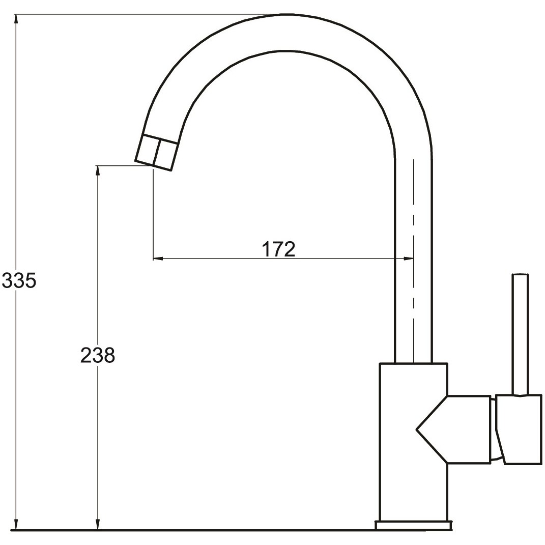 Смеситель д/кухни нерж/сталь MIXXUS SUS 011 SUS304 Ø40 (20 шт/ящ) - Изображение №2