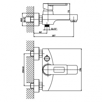 Смеситель д/ванны корот. MIXXUS PREMIUM GUDINI 009 Ø35 EURO (8 шт/ящ) - миниатюра №2