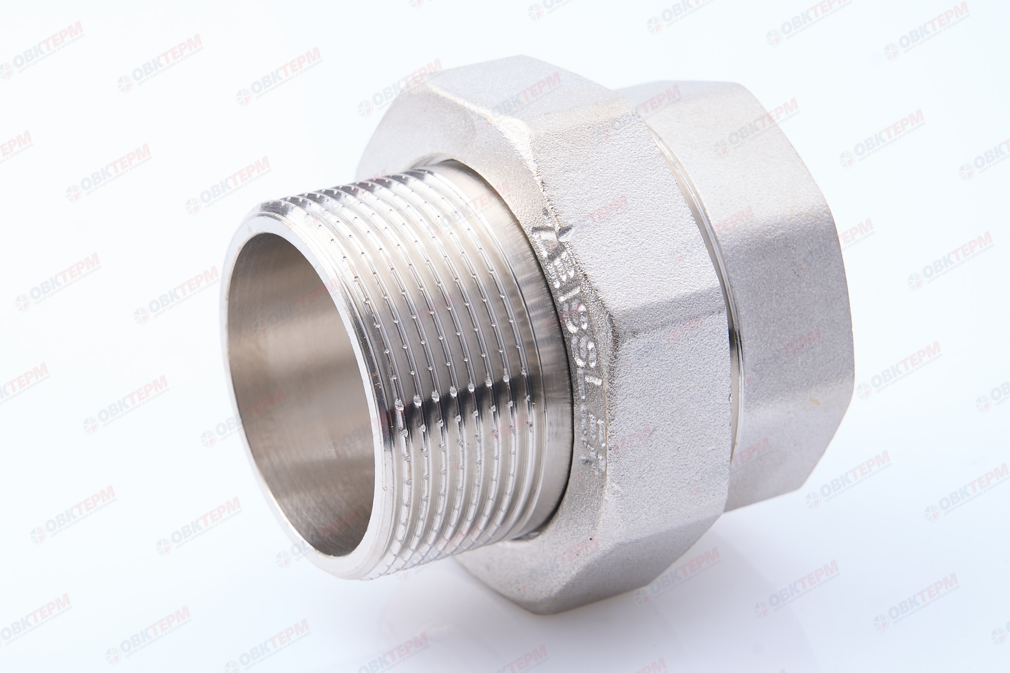 Американка с плоской прокладной      1 1/2" прямая  ZEISSLER   НИКЕЛЬ  (18/2) - Изображение №1