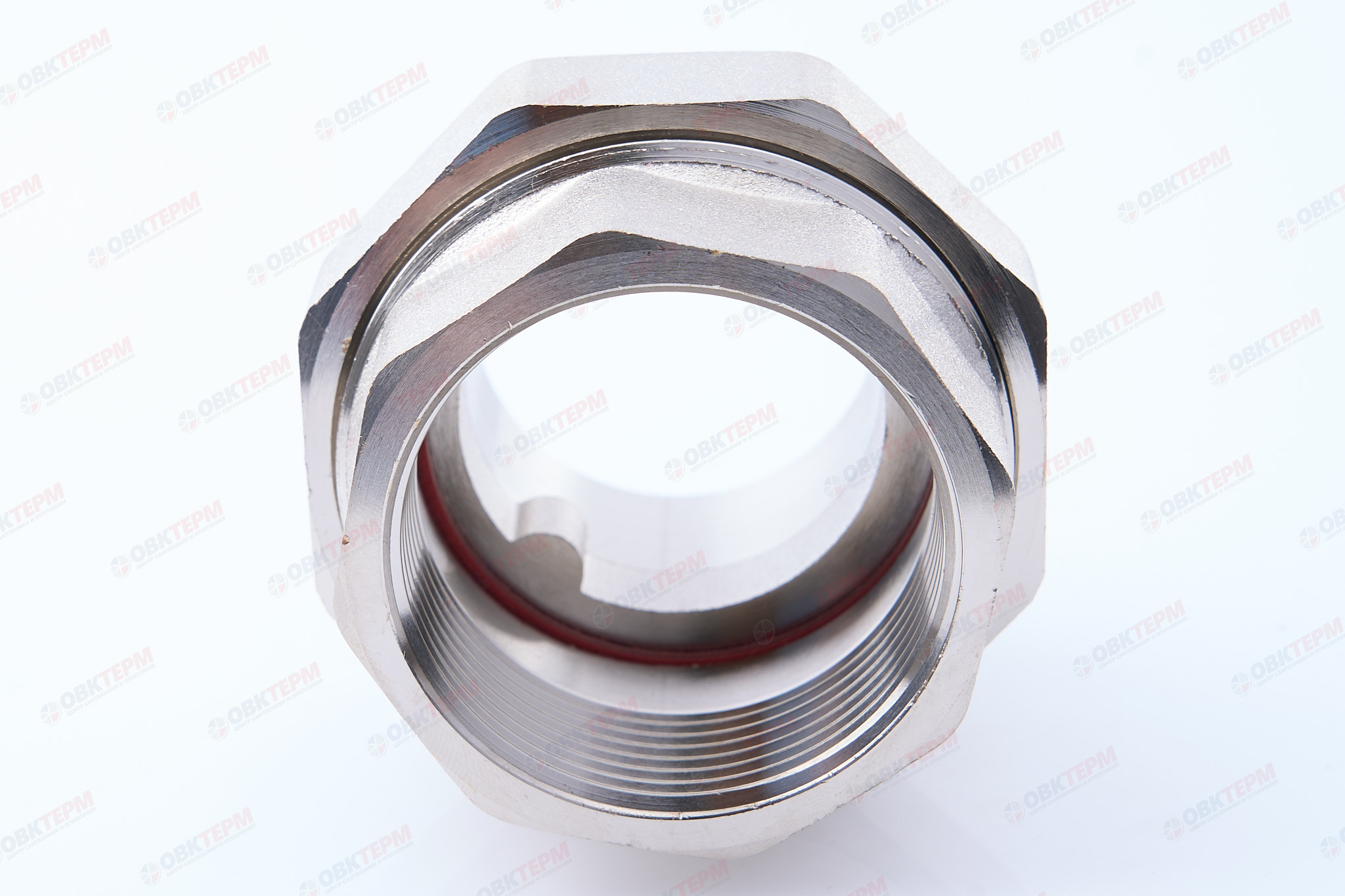 Американка с плоской прокладной      1 1/2" прямая  ZEISSLER   НИКЕЛЬ  (18/2) - Изображение №5