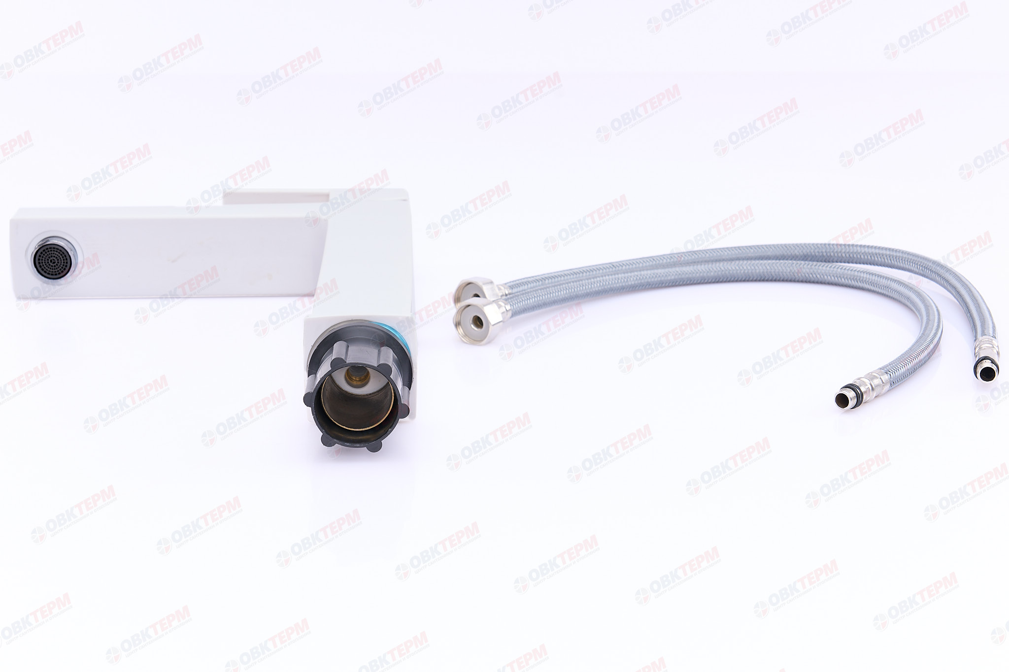 Смеситель для умывальника PLAMIX KUBUS-001 HIGH SET White (с подводкой) (10 шт/ящ) - миниатюра №6