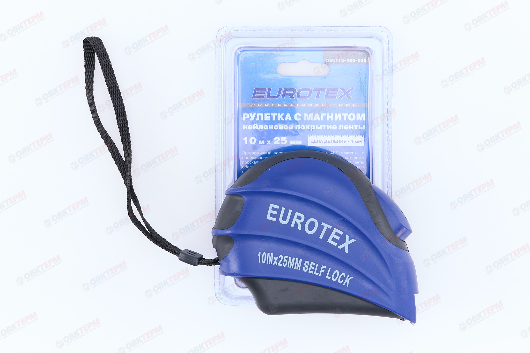 Рулетка 10м*25мм нейлоновое покрытие, магнитный зацеп EUROTEX - Изображение №5