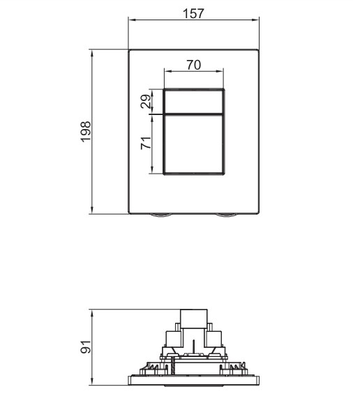 Панель смыва пневматическая KOER KT-0607-07 (графит) - Изображение №2