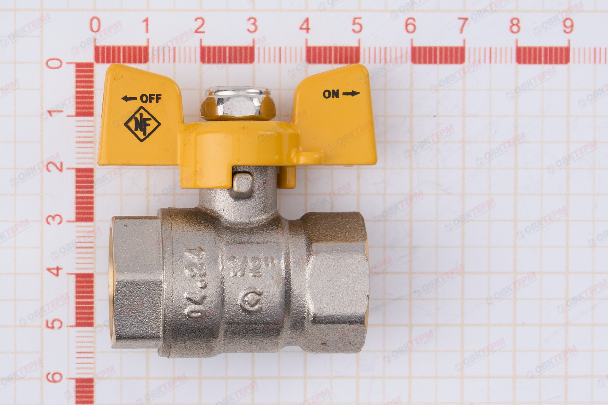 Кран шаровый   NOLF Сlassic  ГАЗ     1/2" ВВ   бабочка   усиленный  (96 шт) - миниатюра №7