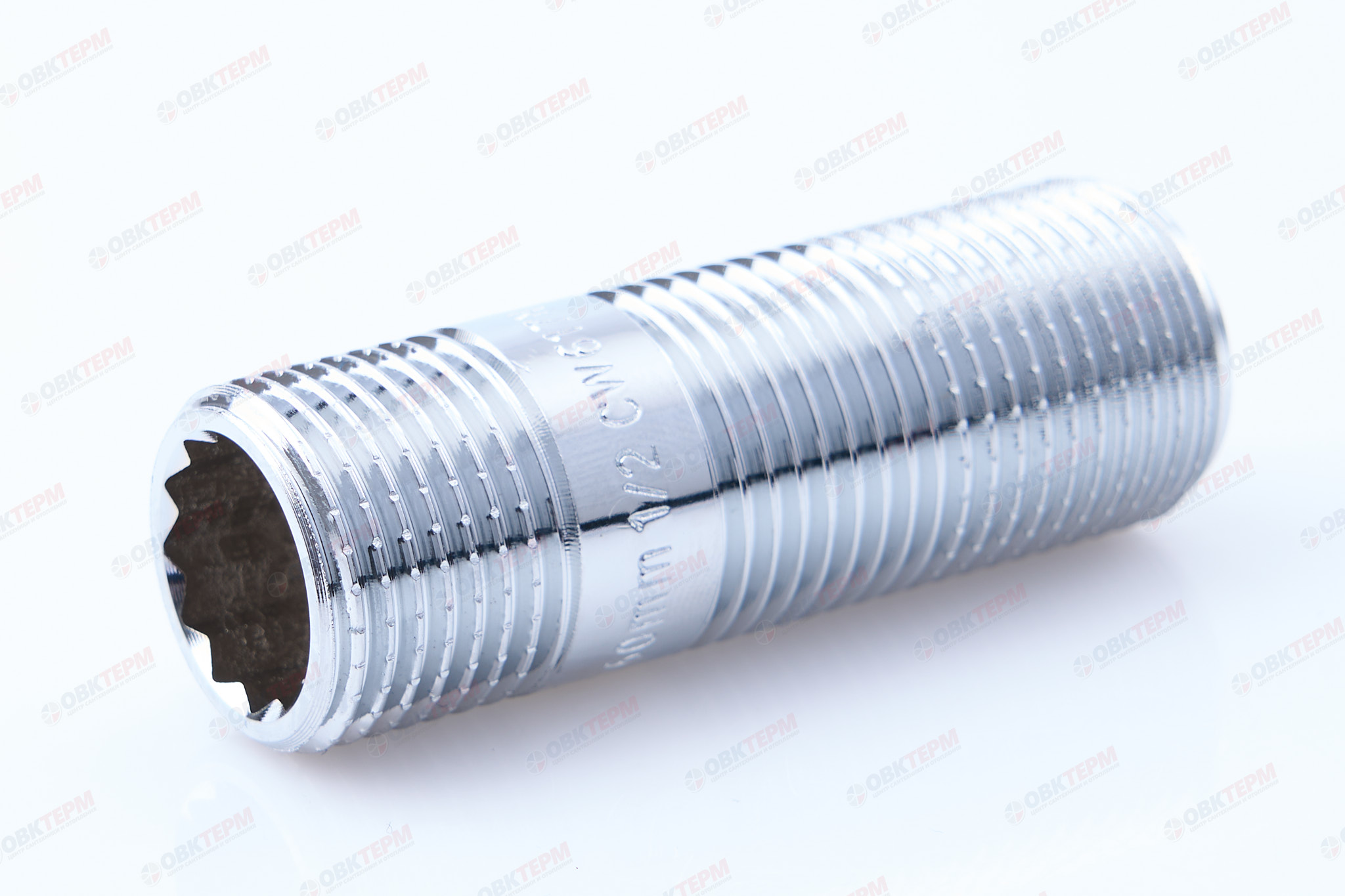 Сгон 1/2" ш/ш  60мм   Хром  TIM   (10шт/130ящ) - Изображение №1