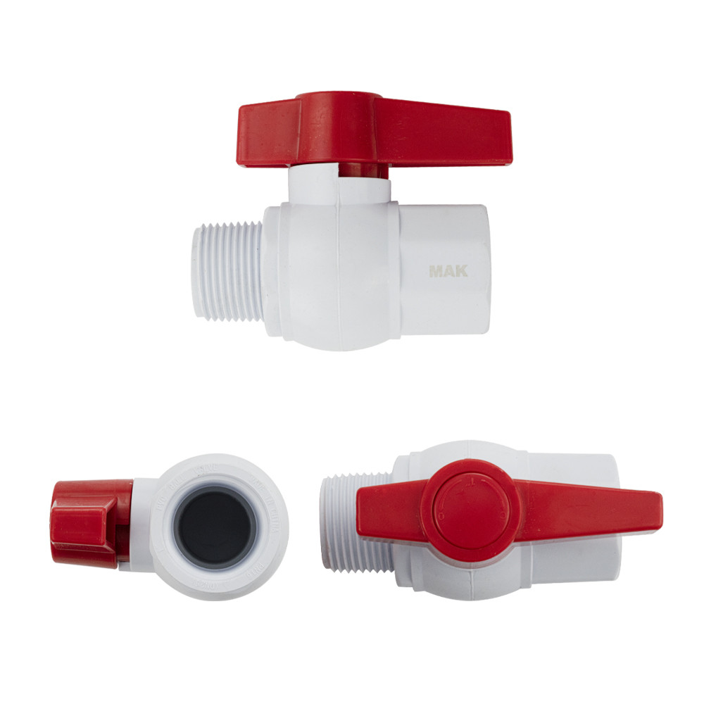 Кран  шаровый пластиковый   1" ВН (белый)    MAK   (1шт/100упак) - миниатюра №6