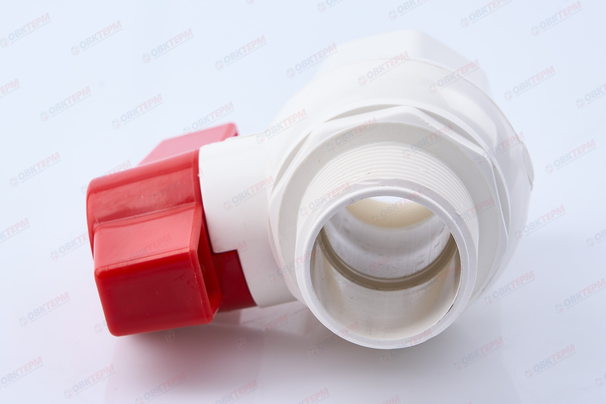 Кран  шаровый пластиковый   1" ВН (белый)    MAK   (1шт/100упак) - миниатюра №8