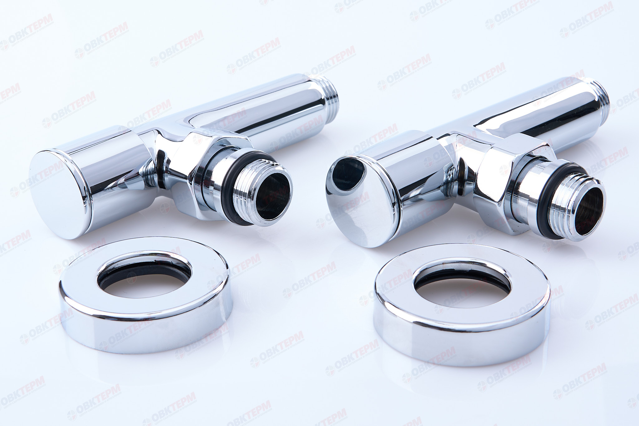 Кран  вентильный  с американкой   TIM  1/2"Н - 1/2"Н  хром, угловой   (1пара/20ящ) - Изображение №1