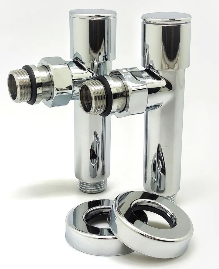 Кран  вентильный  с американкой   TIM  1/2"Н - 1/2"Н  хром, угловой   (1пара/20ящ) - Изображение №2