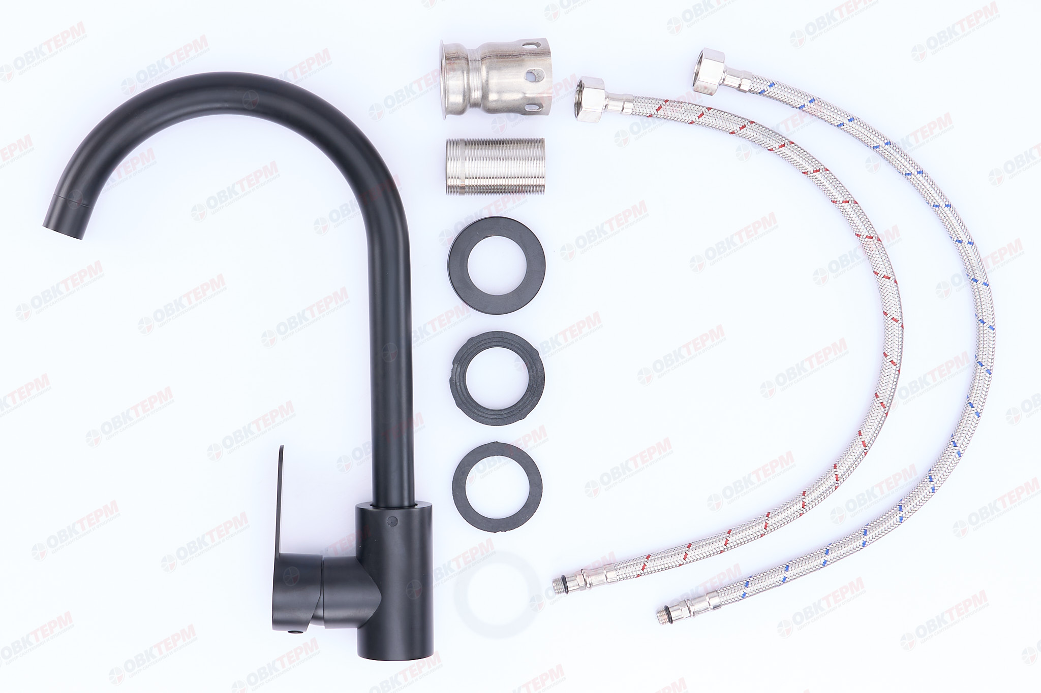 Смеситель д/кухни нерж/сталь ZERIX DAX-011 BLACK  (10 шт/ящ) - миниатюра №3