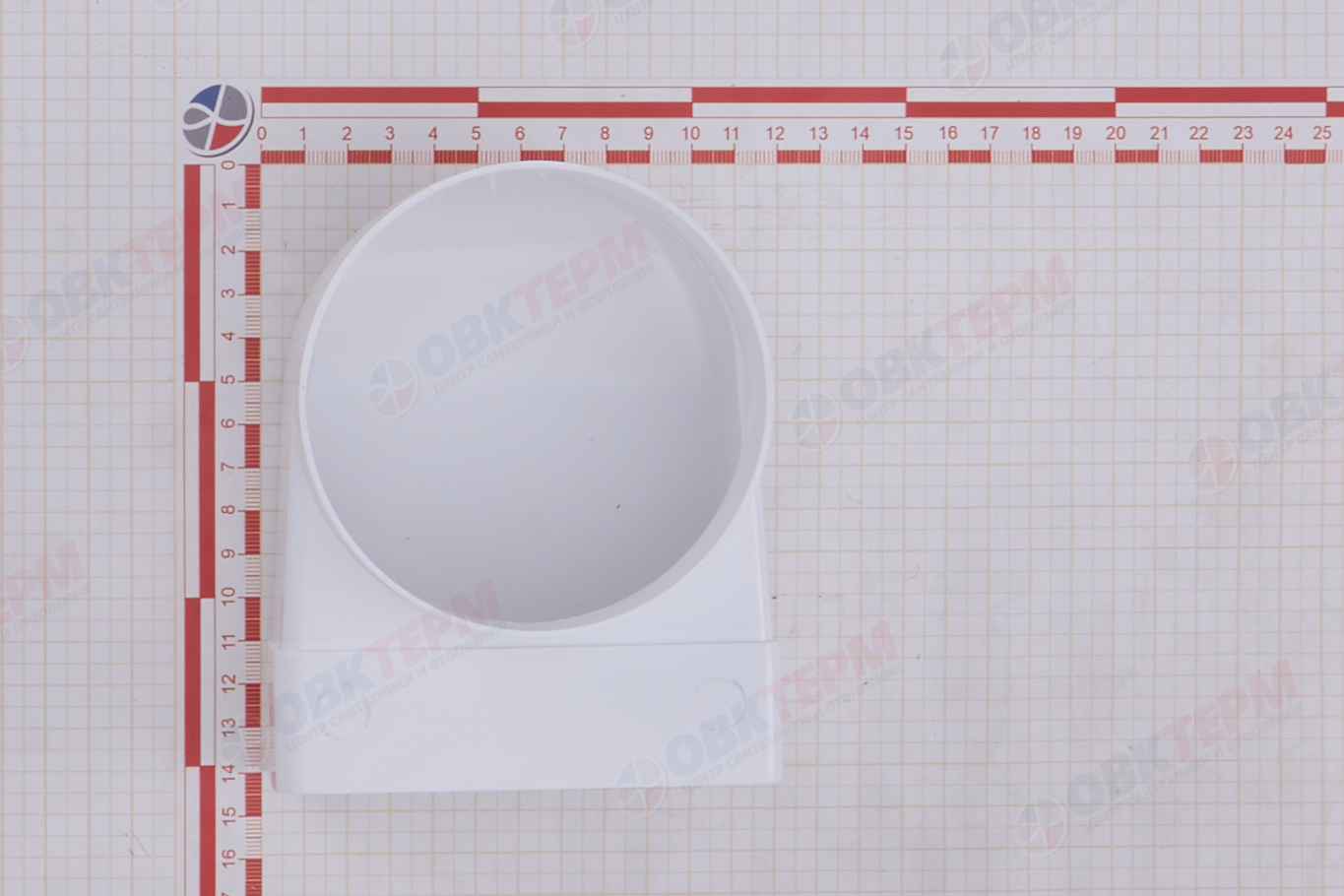 Соединитель угловой плоского канала 55*110 с круглым d 100 мм (48шт/уп) Эвент - миниатюра №11