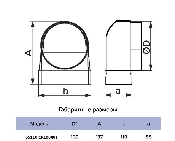 Соединитель угловой плоского канала 55*110 с круглым d 100 мм (48шт/уп) Эвент - Изображение №5