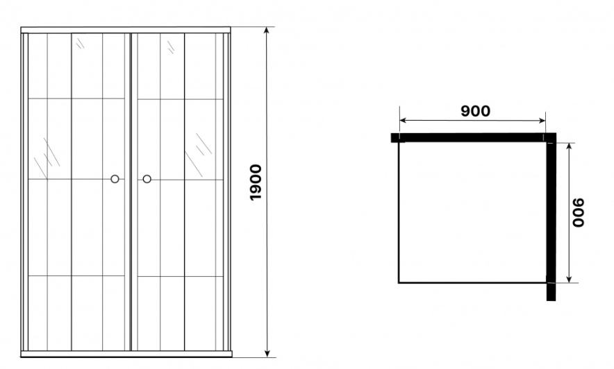 Душ. ограждение NIAGARA NG-1009-14QKL (900х900х1900) стекло тонированное (БЕЗ ПОДДОНА) (1 место) - Изображение №5