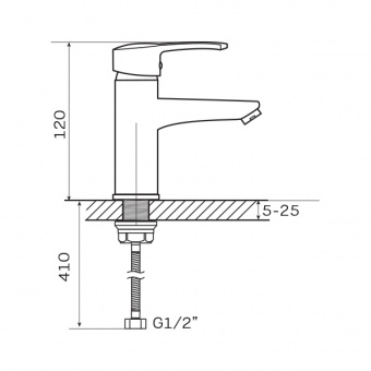 Смеситель д/умывальника ZERIX PUD1 045 WHITE  (10 шт/ящ) - Изображение №2