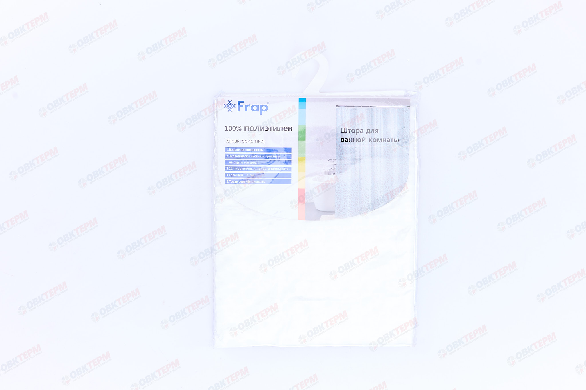 Шторка  F8754   (3D/серый/Peva/полиэтилен)         180х200     FRAP - Изображение №2