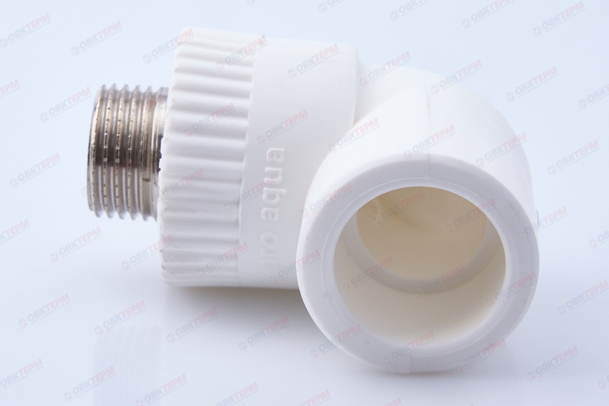 Угол с МРН  25 * 1/2"   БЕЛЫЙ   (PRO AQUA)      (100/10) - миниатюра №4