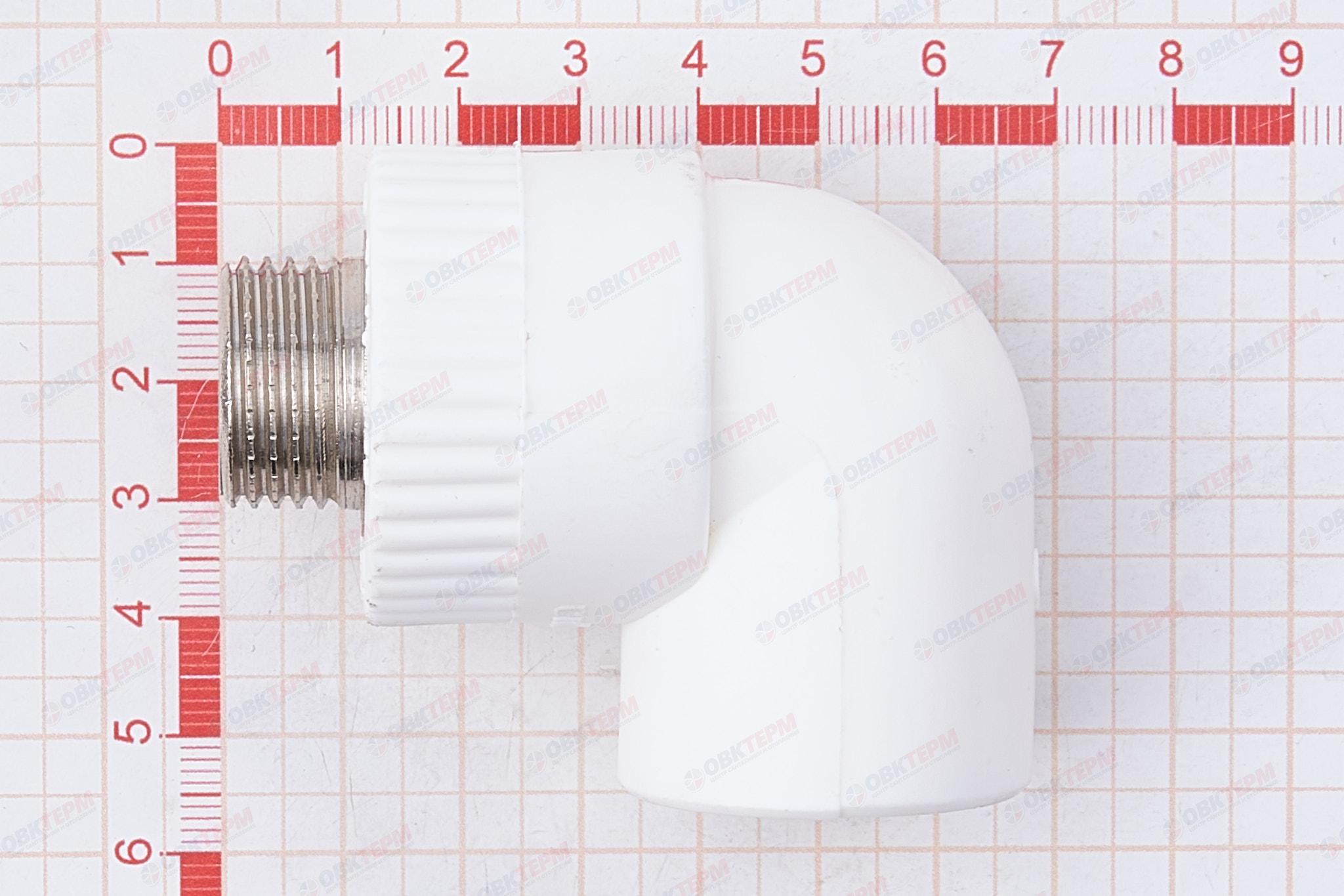 Угол с МРН  25 * 1/2"   БЕЛЫЙ   (PRO AQUA)      (100/10) - миниатюра №5