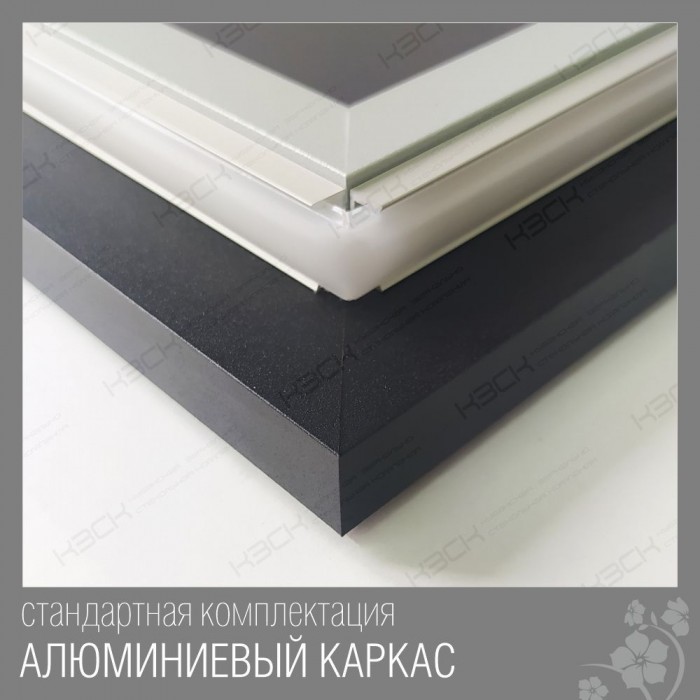 Зеркало  800х700 прямоугольное LED подс.4000К 9,6 Вт/м с сенс.выкл и подогр 20*30 см КЗСК - миниатюра №7